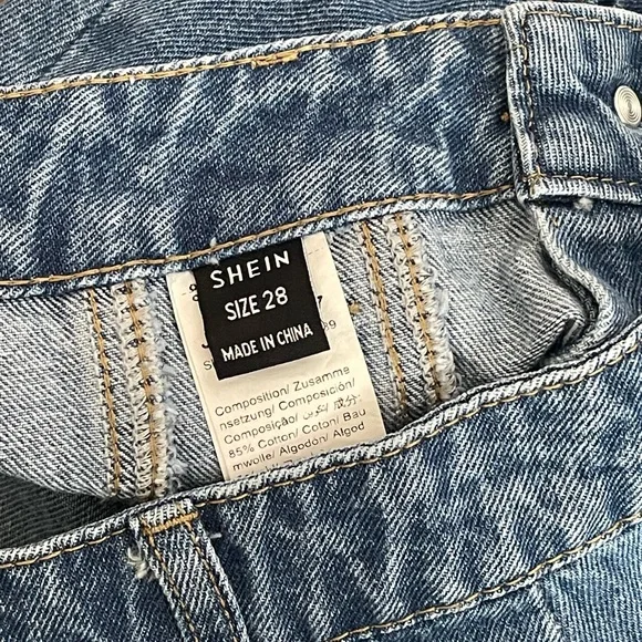 NWOT New Blue Button Fly Denim Ruffle Mini Skirt Size 28 High Waist - Picture 8 of 8